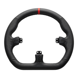 Asetek GT Lenkrad – D-Form Schwarz Leder