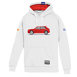 Lancia Delta HF Hoodie - Weiß / Rot