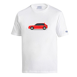 Lancia Delta HF T-Shirt - Weiß / Rot