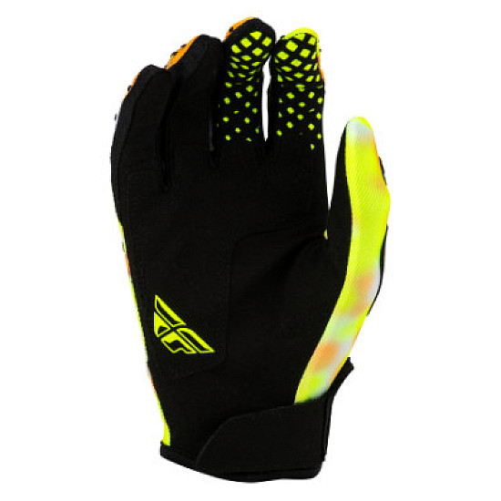 Fly Racing Kinetic Blur Handschuhe - Weiß / Hi-Vis / Orange