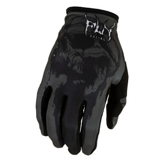 Fly Racing Lite Dark Series Handschuhe Kinderhandschuhe - Grau / Schwarz