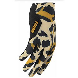 Thor Womens Sportmode Cheetah Damenhandschuhe - Tan / Schwarz