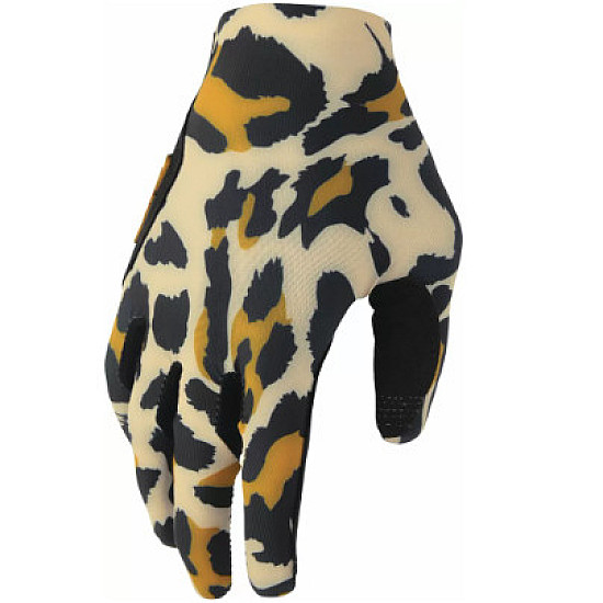 Thor Womens Sportmode Cheetah Damenhandschuhe - Tan / Schwarz