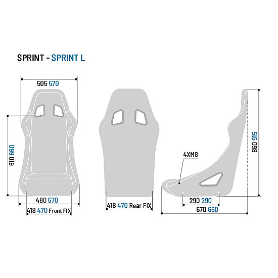 Sparco Sprint L Sitz FIA 8855-1999 - Schwarz