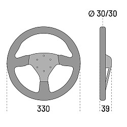 Sparco 323 Wildlederlenkrad - Schwarz