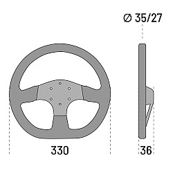 Sparco 353 Wildlederlenkrad - Schwarz