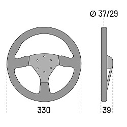 Sparco 383 Wildlederlenkrad - Schwarz