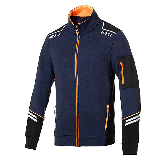 Sparco Full Zip Tech Alabama - Navy Blau / Orange