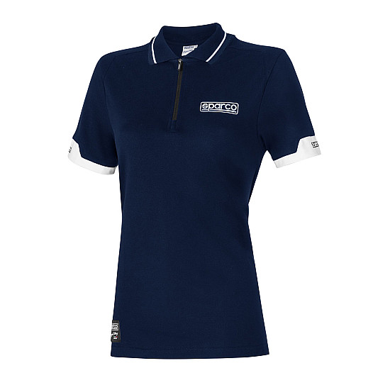 Sparco Lady Polo Zip MY2024 - Dunkelblau