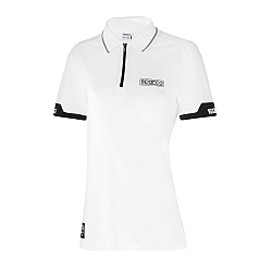 Sparco Lady Polo Zip MY2024 - Weiß